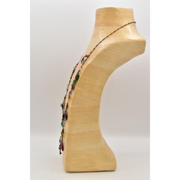 Glass Works Studios Anna Koplik Charm Necklace Heart Horse Brass Signed BinBN - Picture 7 of 12